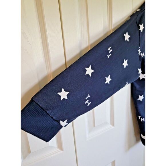 Tommy Hilfiger Women's 2X Knit Sweater Navy Stars &‎ Logo Fleece Lined - Picture 3 of 6